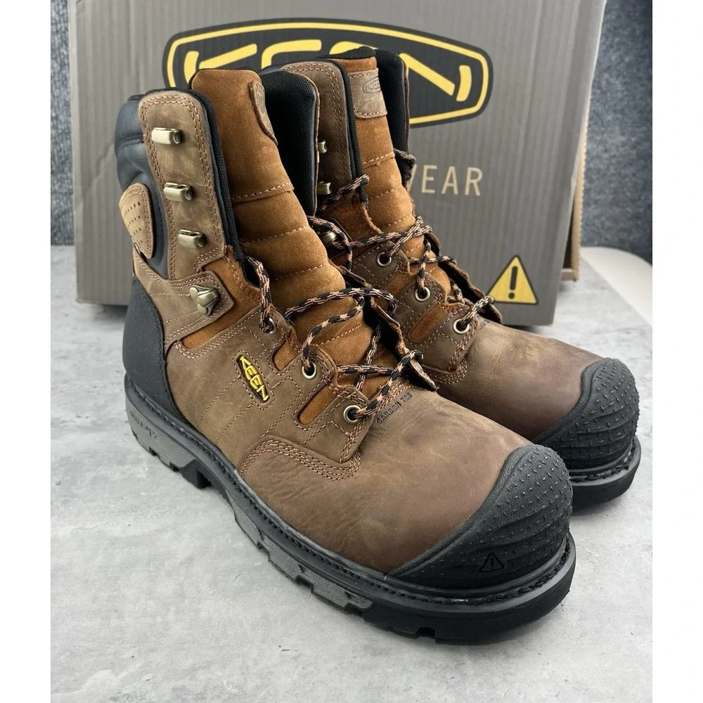 KEEN Camden 8 WP Work Boots Men 10.5 EE Wide Brown Carbon Toe Waterproof 1027672